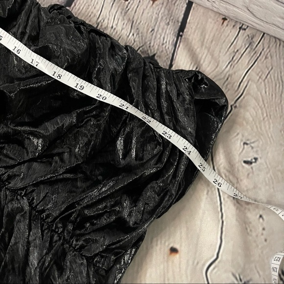 House of CB Mistress Rocks VIP' Black Glossy Ruffle Mini Dress medium NWT - Picture 6 of 9